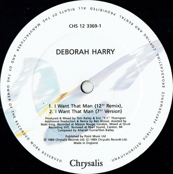 Deborah Harry - I Want That Man (12"", Single)