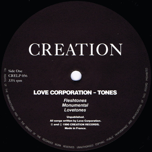 Love Corporation - Tones (LP, Album)