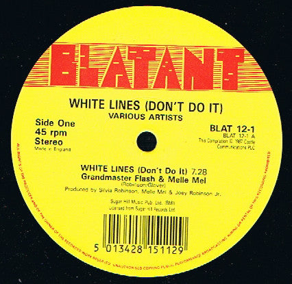 Grandmaster Flash & Melle Mel - White Lines (Don't Do It)(12", P/Mi...