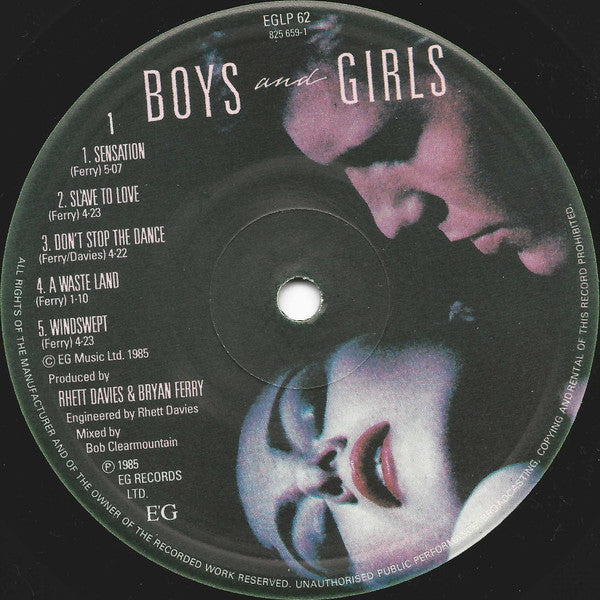 Bryan Ferry - Boys And Girls (LP, Album)