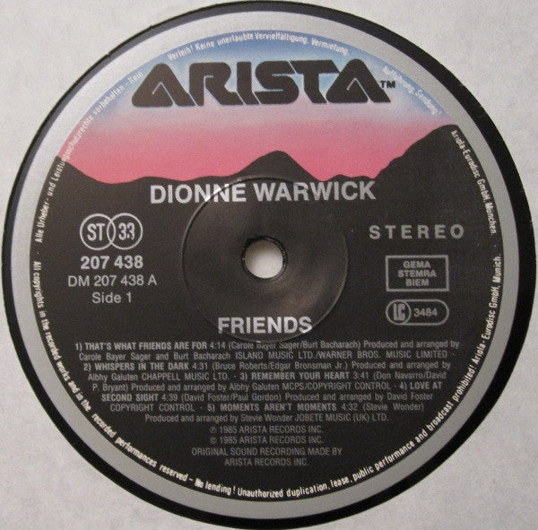 Dionne Warwick - Friends (LP, Album)