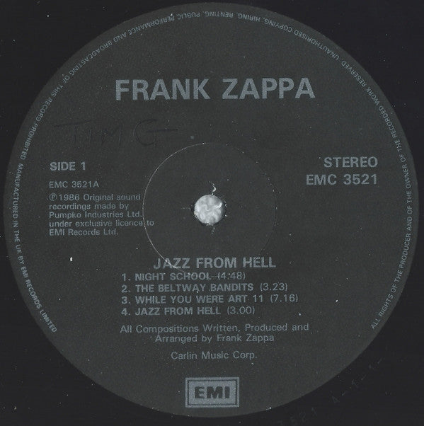 Frank Zappa - Jazz From Hell (LP, Album)