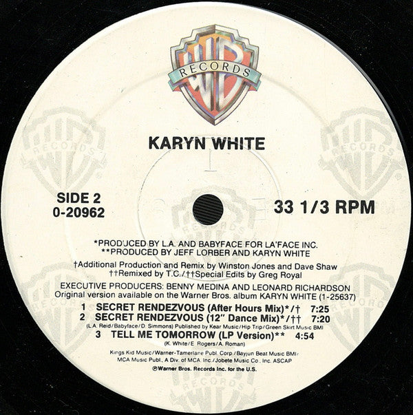 Karyn White - Secret Rendezvous (12"", Maxi)