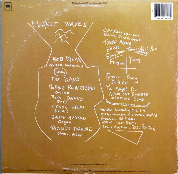 Bob Dylan - Planet Waves (LP, Album, RE, Car)