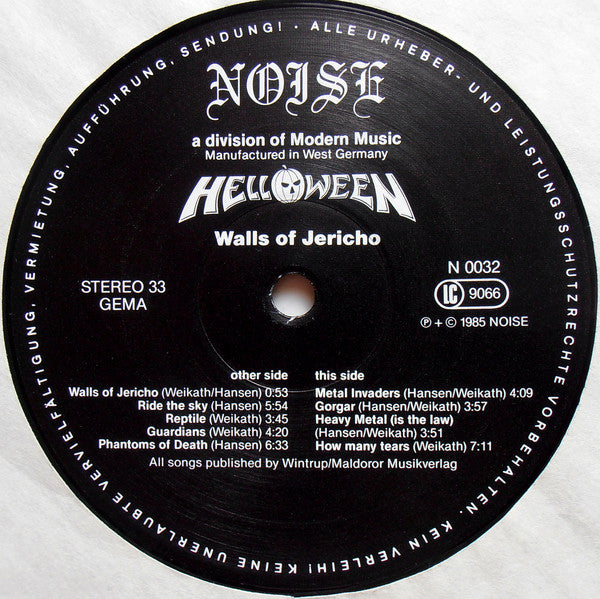 Helloween - Walls Of Jericho (LP, Album)