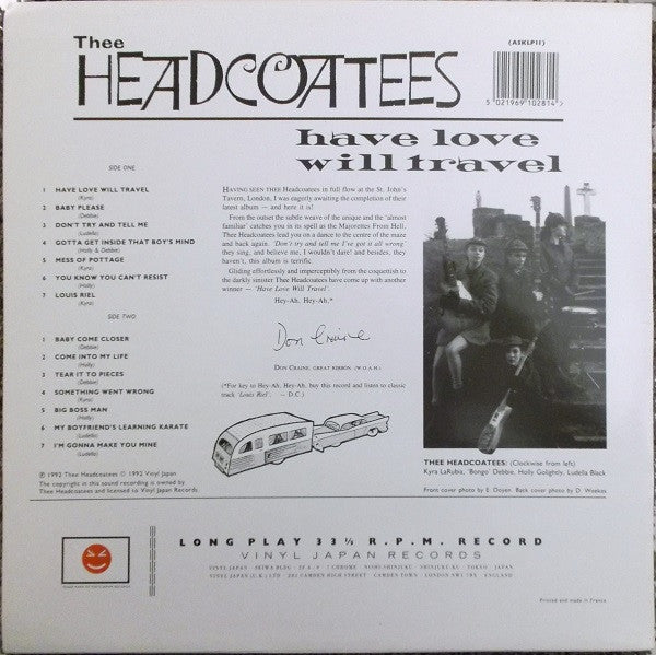 Thee Headcoatees - Have Love Will Travel (LP, Album)