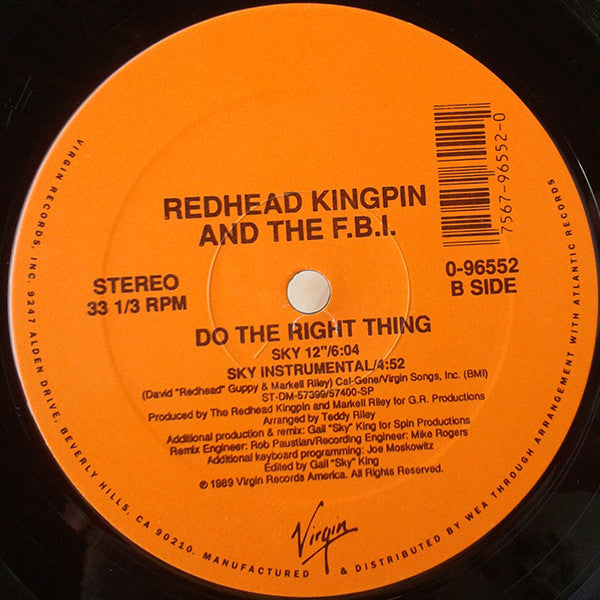 Redhead Kingpin And The FBI - Do The Right Thing (12"")