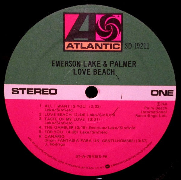 Emerson, Lake & Palmer - Love Beach (LP, Album, PR)