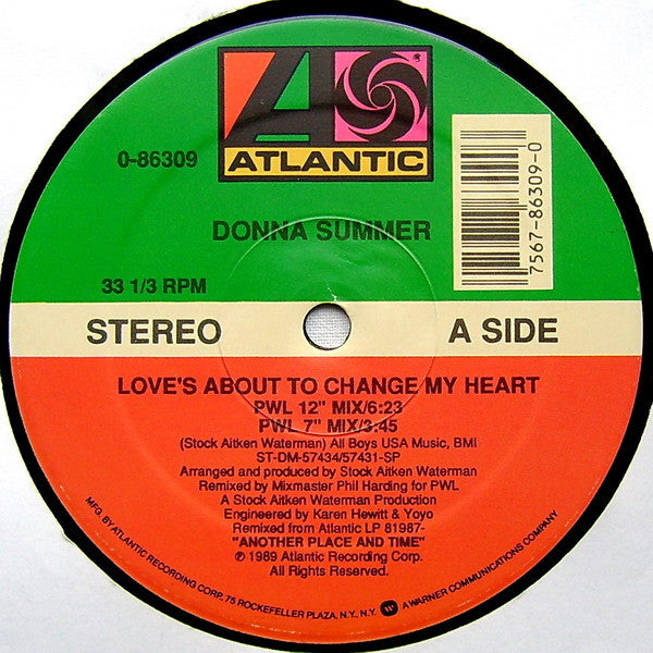 Donna Summer - Love's About To Change My Heart (12"")