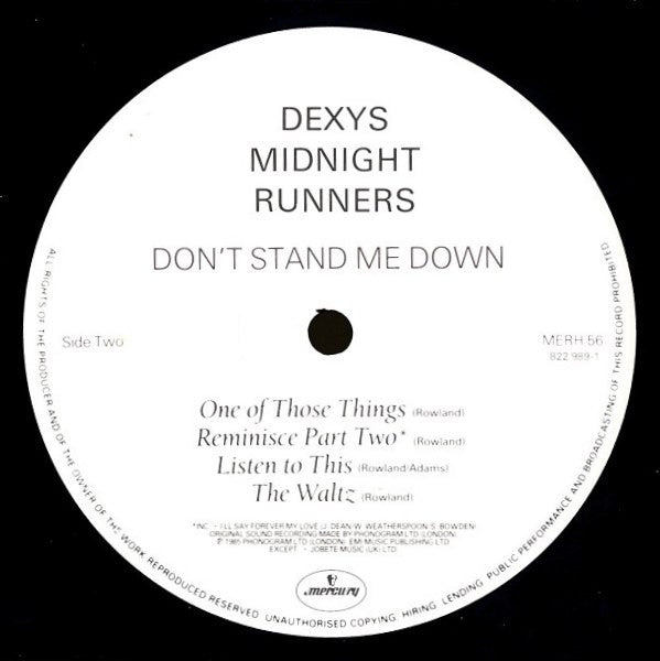 Dexys Midnight Runners - Don't Stand Me Down (LP, Album)