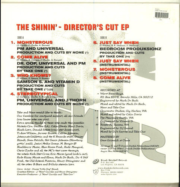 The Shinin' - Director's Cut EP (12"", EP)