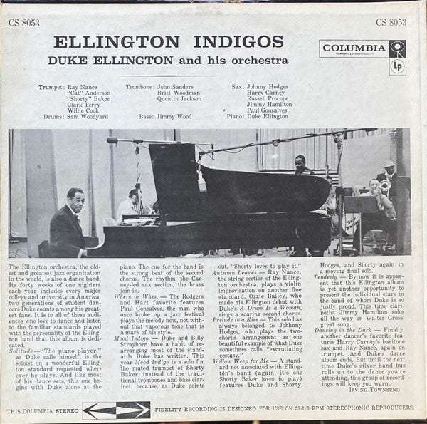 Duke Ellington And His Orchestra - Ellington Indigos (LP, Album)