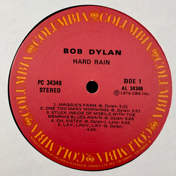 Bob Dylan - Hard Rain (LP, Album)