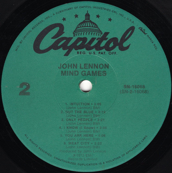 John Lennon - Mind Games (LP, Album, RE, Gre)