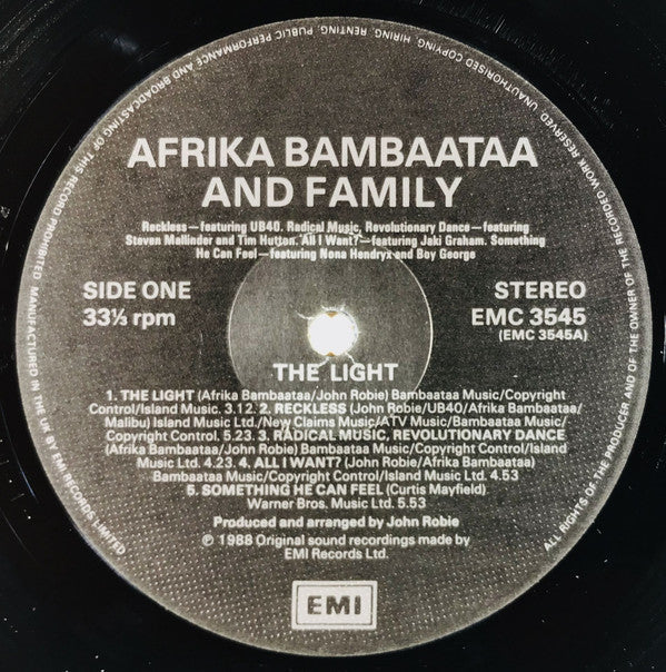 Afrika Bambaataa & Family - The Light(LP, Album, Gat + 12", Single,...