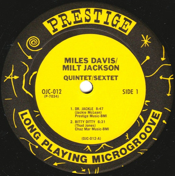 Miles Davis And Milt Jackson - Quintet / Sextet (LP, Album, RE)