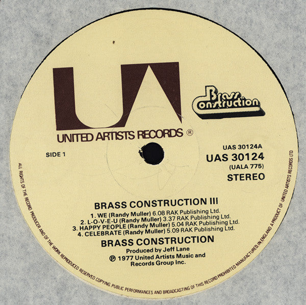 Brass Construction - Brass Construction III (LP, Album)