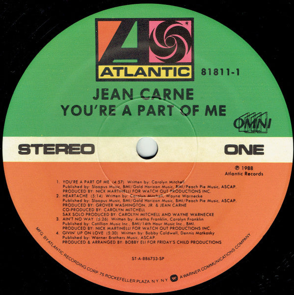 Jean Carne* - You're A Part Of Me (LP, Album)