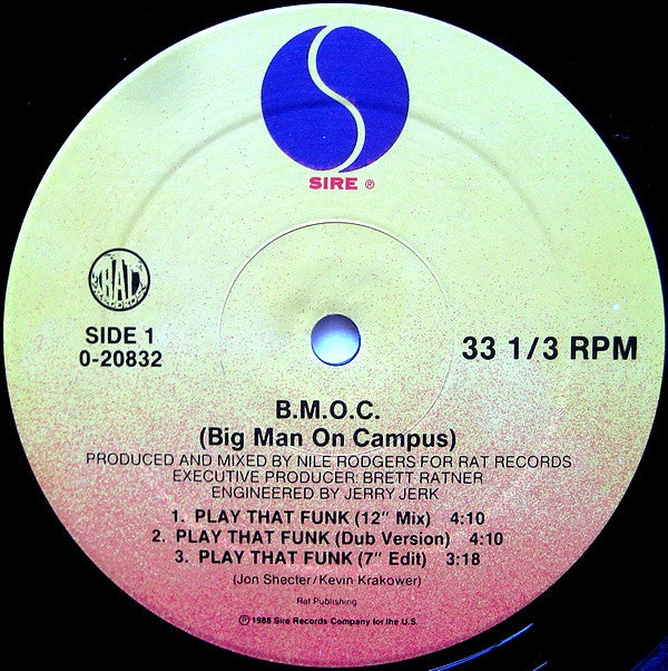 B.M.O.C. (Big Man On Campus) - Play That Funk (12"", Maxi)