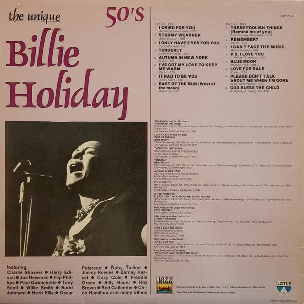 Billie Holiday - The Unique Billie Holiday 50's (LP, Comp)