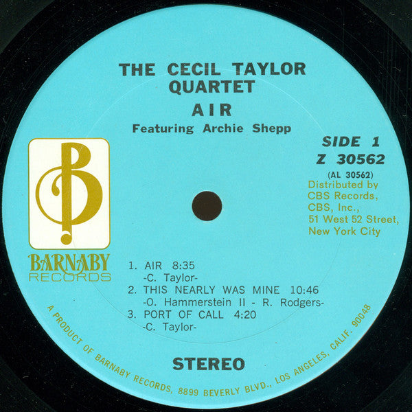 The Cecil Taylor Quartet Featuring Archie Shepp - Air (LP, Album, RE)