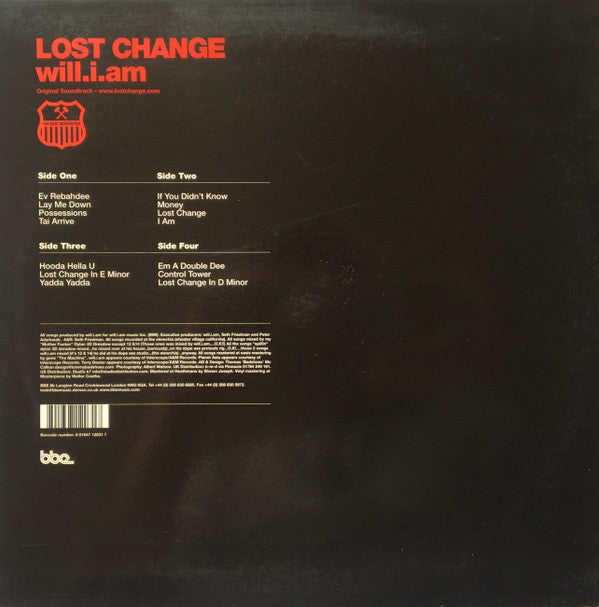 Will I Am - Lost Change (Original Soundtrack) (2xLP, Album)