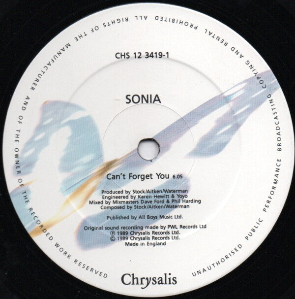 Sonia - Can't Forget You (12"")