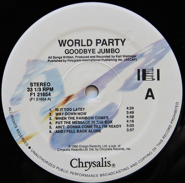 World Party - Goodbye Jumbo (LP, Album, SRC)