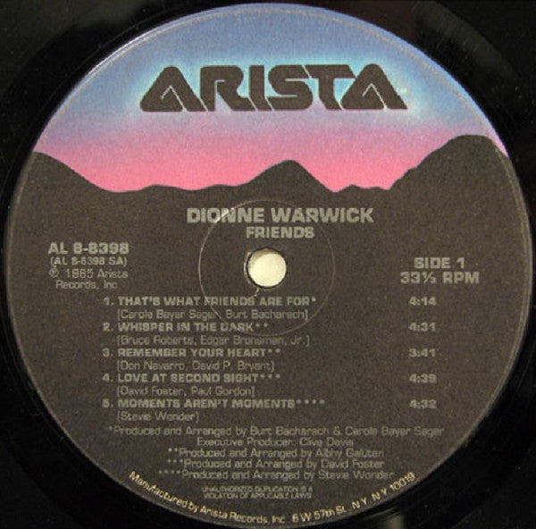 Dionne Warwick - Friends (LP, Album, Ind)