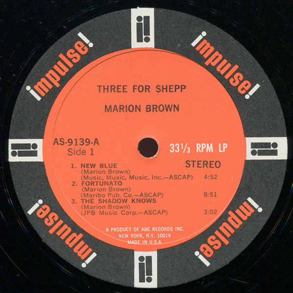 Marion Brown - Three For Shepp (LP, Album)