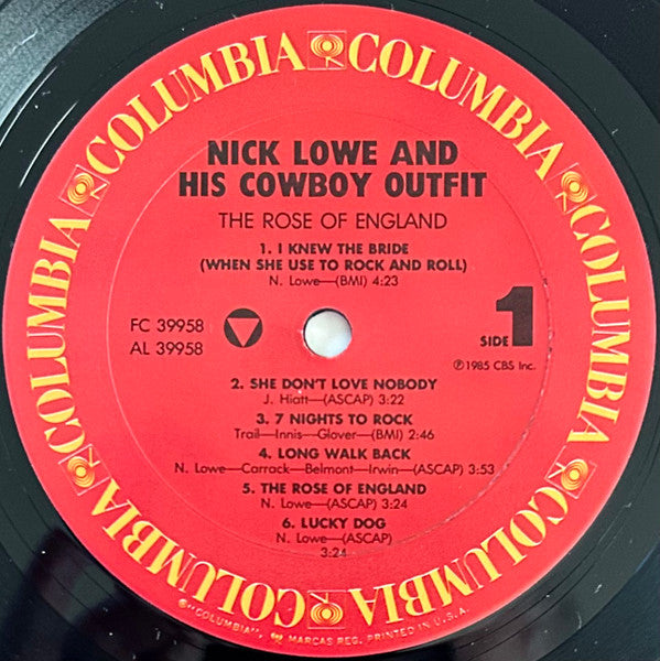 Nick Lowe And His Cowboy Outfit - The Rose Of England (LP, Album)