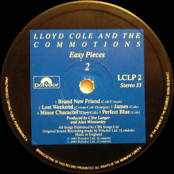 Lloyd Cole And The Commotions* - Easy Pieces (LP, Album)