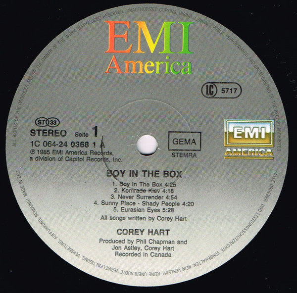 Corey Hart - Boy In The Box (LP, Album)