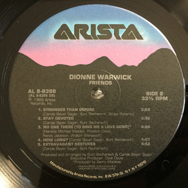 Dionne Warwick - Friends (LP, Album, Ind)