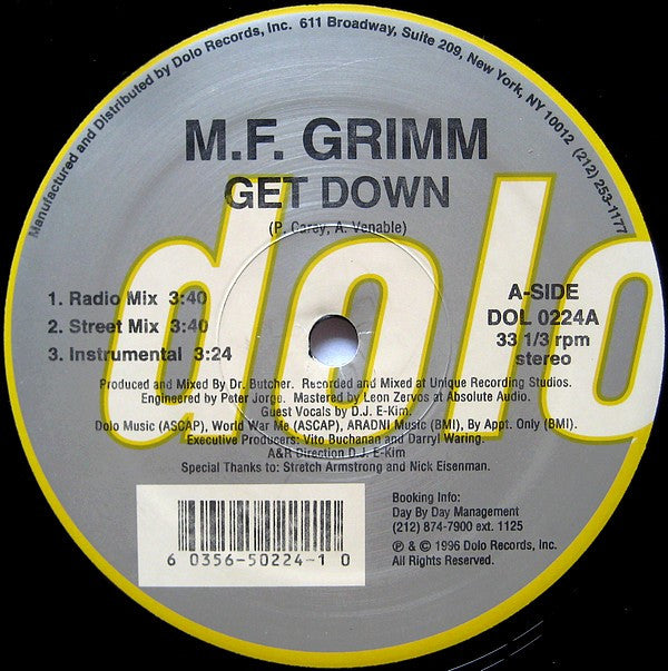 M.F. Grimm* - Get Down (12"")