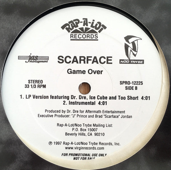 Scarface (3) - Game Over (12"", Promo)