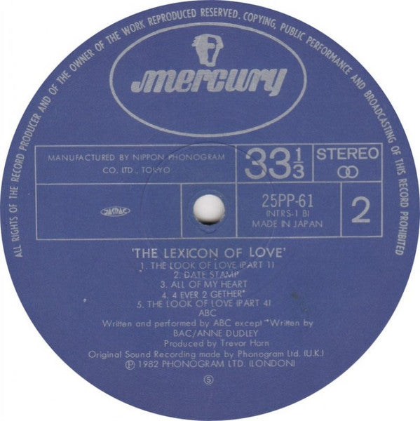 ABC - The Lexicon Of Love (LP, Album)