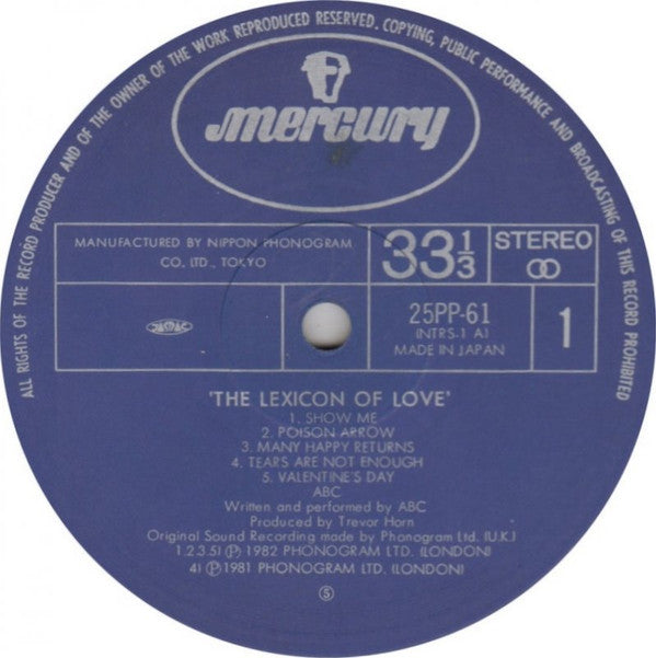 ABC - The Lexicon Of Love (LP, Album)