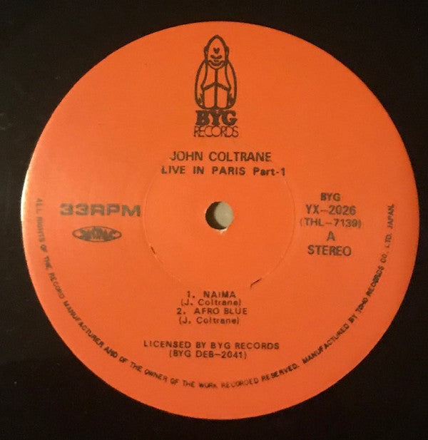 John Coltrane - Live In Paris Part 1 (LP, Album)