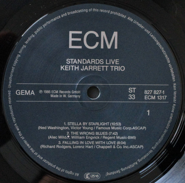 Keith Jarrett Trio - Standards Live (LP, Album)