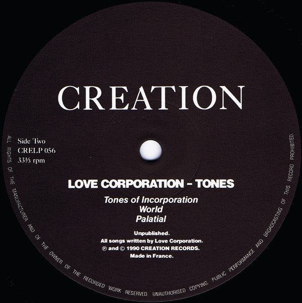 Love Corporation - Tones (LP, Album)