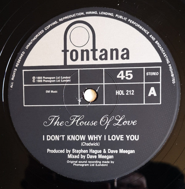 The House Of Love - I Don't Know Why I Love You (12"", Single)