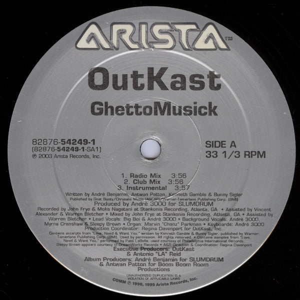 OutKast - Ghetto Musick / She Lives In My Lap (12"")