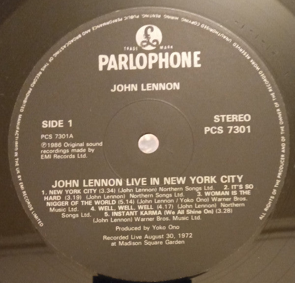 John Lennon - Live In New York City (LP, Album)