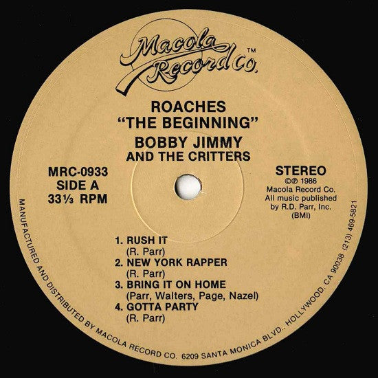 Bobby Jimmy And The Critters - Roaches: The Beginning (LP, Album)