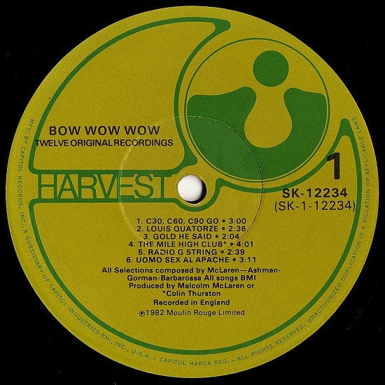 Bow Wow Wow - Twelve Original Recordings (LP, Comp)