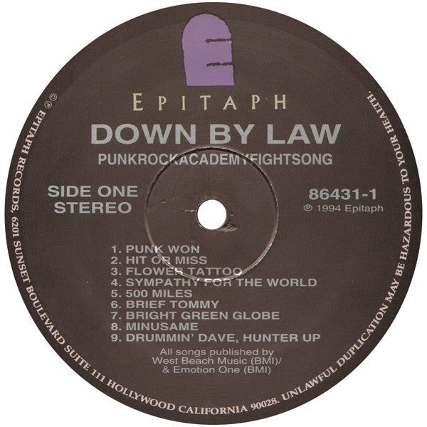 Down By Law (2) - Punkrockacademyfightsong (LP, Album)