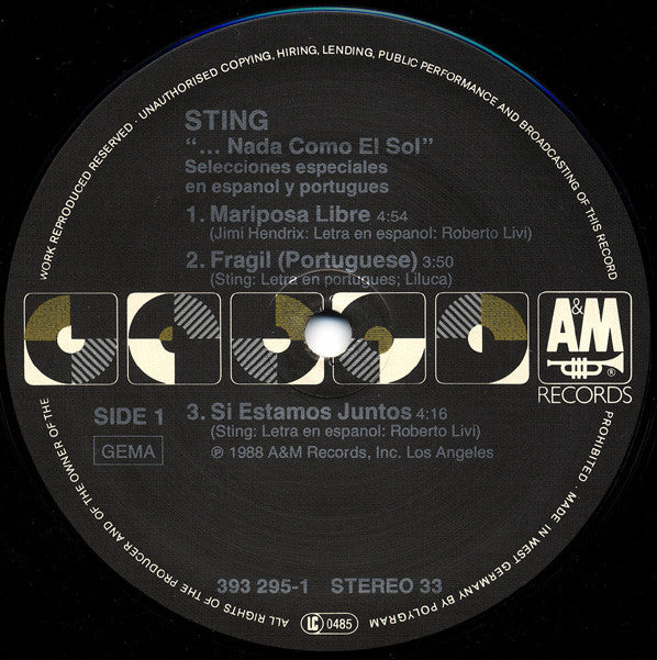 Sting - ...Nada Como El Sol (Selecciones Especiales En Espanol Y Po...