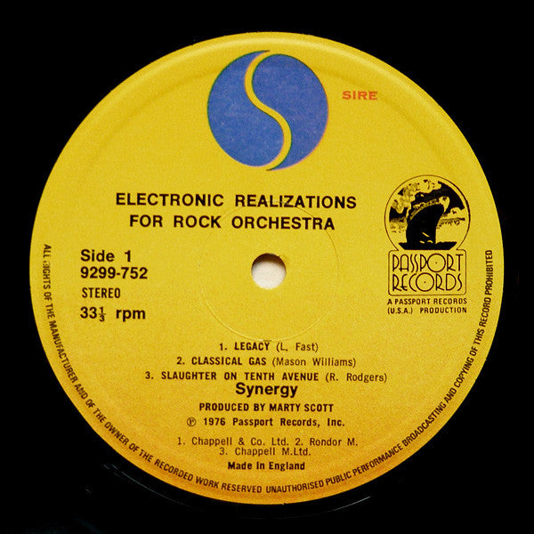 Synergy (3) - Electronic Realizations For Rock Orchestra (LP, Album)