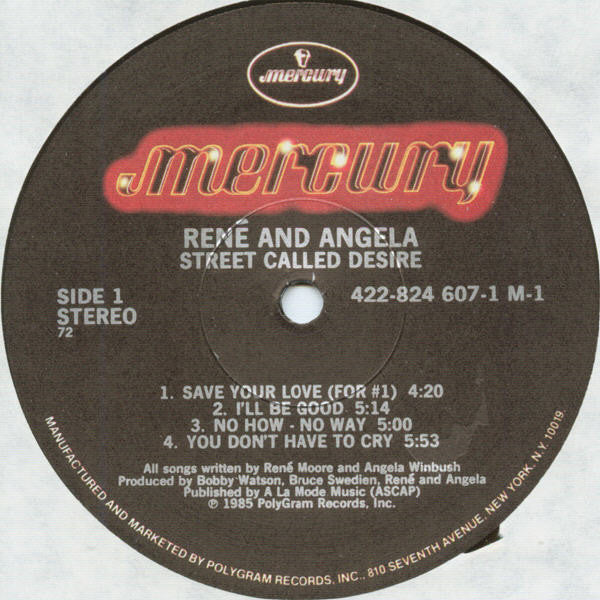 René And Angela* - Street Called Desire (LP, Album, 72)